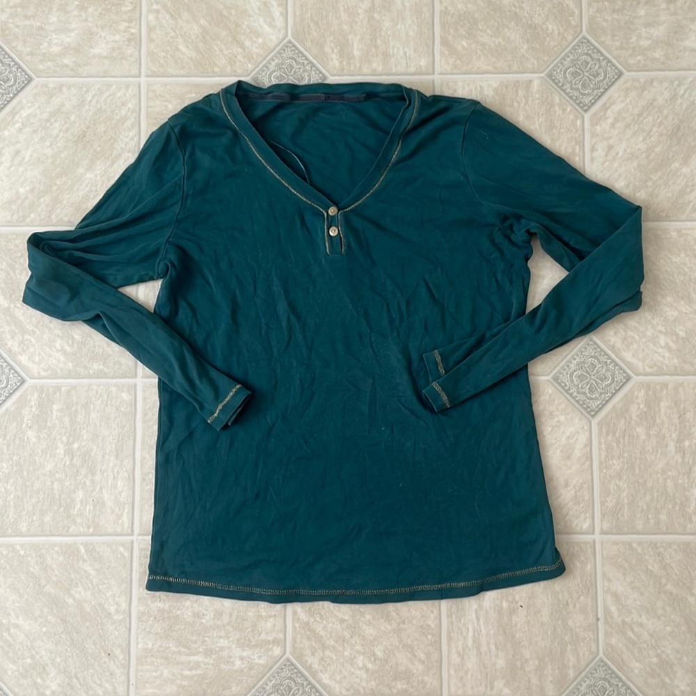 Teal Henley Top